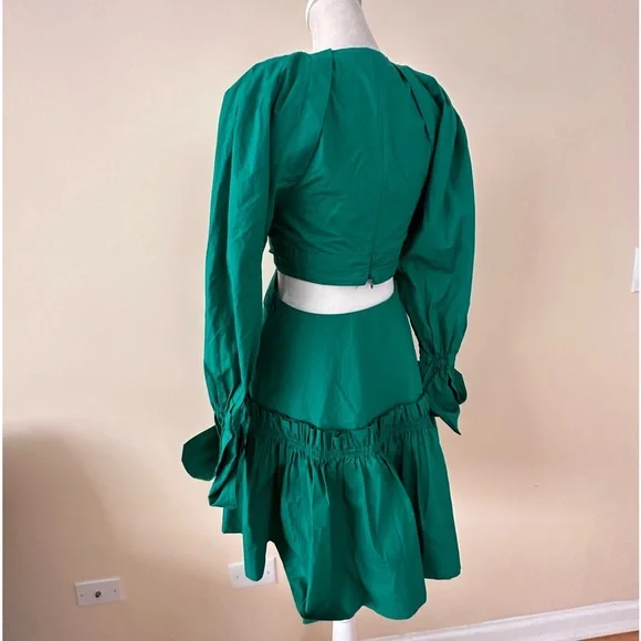 A.L.C. Alexa cutout ruffled tiered pleated cotton-poplin mini dress - Picture 6 of 13